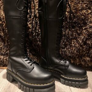 Dr. Martens Black Lace-Up Platform Boots